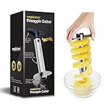 Magikuchen Professional Stainless Steel Pineapple Corer, Cutter, Slicer Peeler - Best Slices perfect rings instantly & smoothly - Comes with a Soft Silicone and Good Grips Handle for comfortable use!
