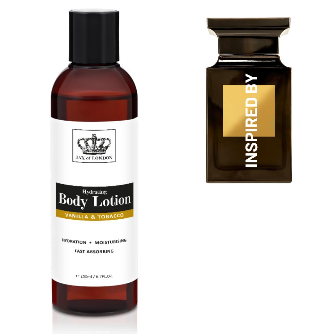 Jax of London Vanilla & Tobacco Hydrating Body Lotion, Deep Skin Repair (Tobacco & Vanilla)