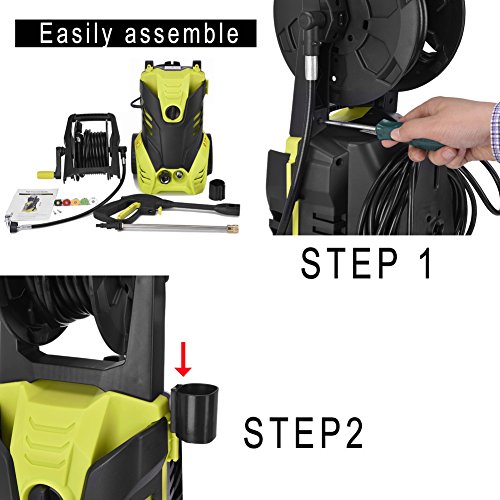 Electric Power Pressure Washer, 2030 PSI 1.7GPM High Pressure Washer Cleaner Machine with Hose Reel,Spray Gun, Nozzles and Built in Soap/Foam Dispenser, Two Year Warranty - Thumbnail 5