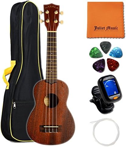 Kala ukulele MK-S Makala Soprano Ukulele Bundle with JULIET MUSIC Gig Bag, Tuner, String, Picks and Polishing Cloth