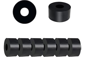 ZSUCUN 8Pcs Rubber Spacers, 1'' OD x 3/8'' ID x 0.5'' Thickness Thick Rubber Washers Black Round Vibration Isolation Bushings for Bolts, Car, Boat, Home (1'' OD x 3/8'' ID x 0.5'' Thickness)
