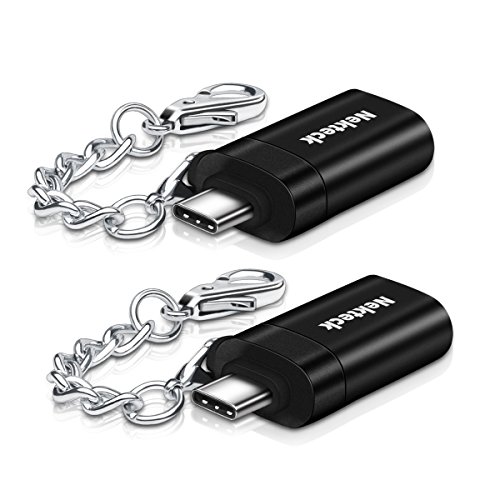 Nekteck USB 3.1 Gen 1 Type C to Standard A Female Adapter [2-Pack] with Keychain, USB C to USB 3.0 Connector Support OTG Function For Google Pixel 2/ XL, Macbook Pro Samsung Galaxy S8/ Note 8 and More