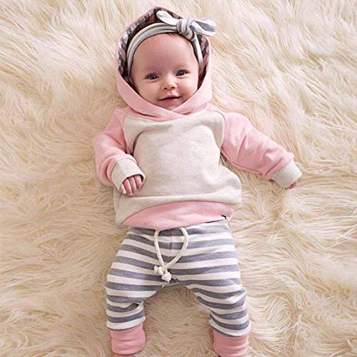 image for Baorong Baby Girls Long Sleeve Flowers Hoodie Tops with Kangaroo Pocke