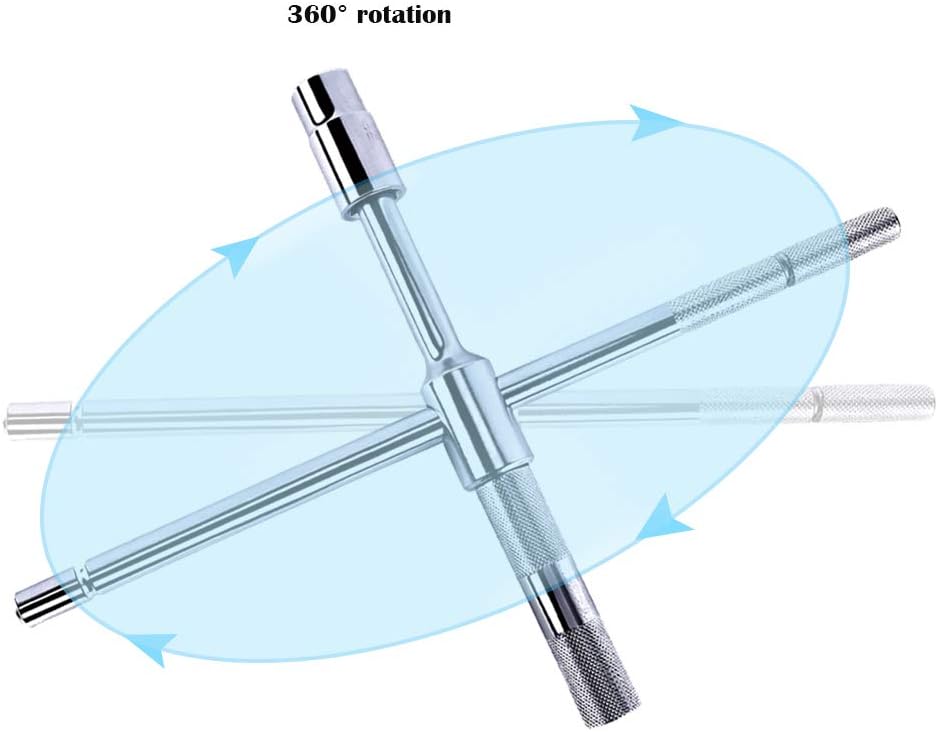 KvSrr Universal Tire iron Nut Lug Wrench 4 Way Detachable and Portable Pockets size 17mm 19mm 21mm 23mm: Home Improvement