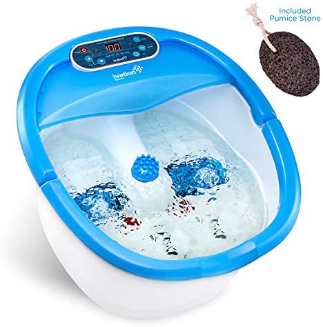 Ivation Foot Spa Massager - Heated Bath Automatic Massage Rollers Vibration Bubbles Digital Adjustable Temperature Control 3 Pedicure Attachments