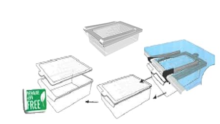 Cajón de pinza para frigorífico Juego de 2 transparente cajón caja ...