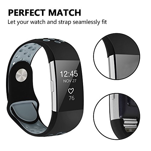 image for iGK Silicone Replacement Bands Compatible for Fitbit Charge 2, Adjusta
