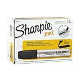 Sharpie Pro King Size Permanent Markers, Chisel Tip, Black, (Pack of 12) (Office Product)