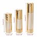 Rocutus 3pcs/set Empty Airless Cosmetic Bottle Plastic Pump Container for Travel (gold)