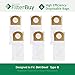 6 - FilterBuy Dirt Devil Type G Replacement Vacuum Bags, Part # 3010348001. Designed by FilterBuy to replace Dirt Devil Type G Vacuum Bags.