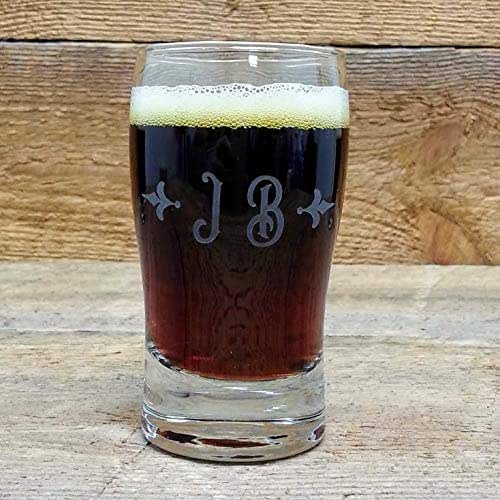 Personalized Custom Monogram Engraved Beer Flight Sampler Glasses, Set of 4 Handmade
