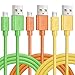 USB Cable, Pofesun 3 Pack 6ft USB 2.0 Nylon Charging Cord High Speed Data Sync for Android/Samsung/Windows/MP3/Camera and More.(Yellow+Green+Orange)