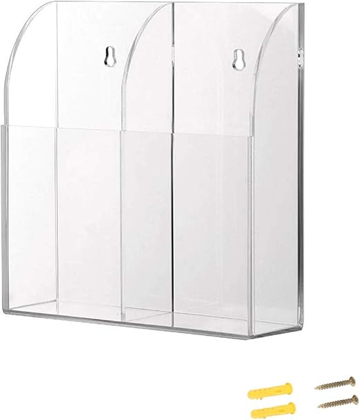 Two Grids Acrylic Wall Mount Remote Control Holder Clear Acrylic With Film Cover Sundries Storage Box Hotel Style For Coffee Table And Nightstand Amazon Ca Home Kitchen