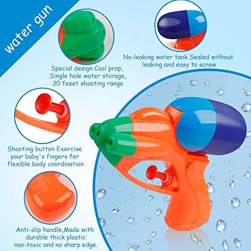 Coogam Water Gun 12 Pack – Stream 20+ feet Squirt Blaster Soaker Pistol Plastic Toys with Bright Color for Kid Child Boy Girl in Summer Swimming Pool Beach Party Favors Water Warfare Fighting Games - Thumbnail 4