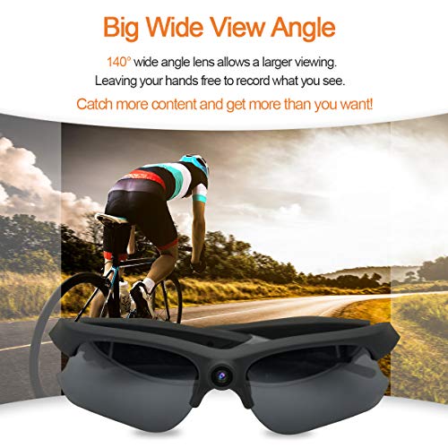 KAMRE Upgraded Sunglasses Camera 1080P Video Recorder Camera with UV Protection Polarized Lens, 140° Wide View Angle for Outdoor Sports, Great Gift for Your Family and Friend - Thumbnail 2