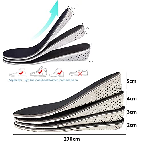 Height Increasing Shoe Insole(EU 35-43), Memory Foam Total Length Height Increase Invisible Insole Increase Heel Inserts Lift Insoles Height Increasing Insoles (2 cm)
