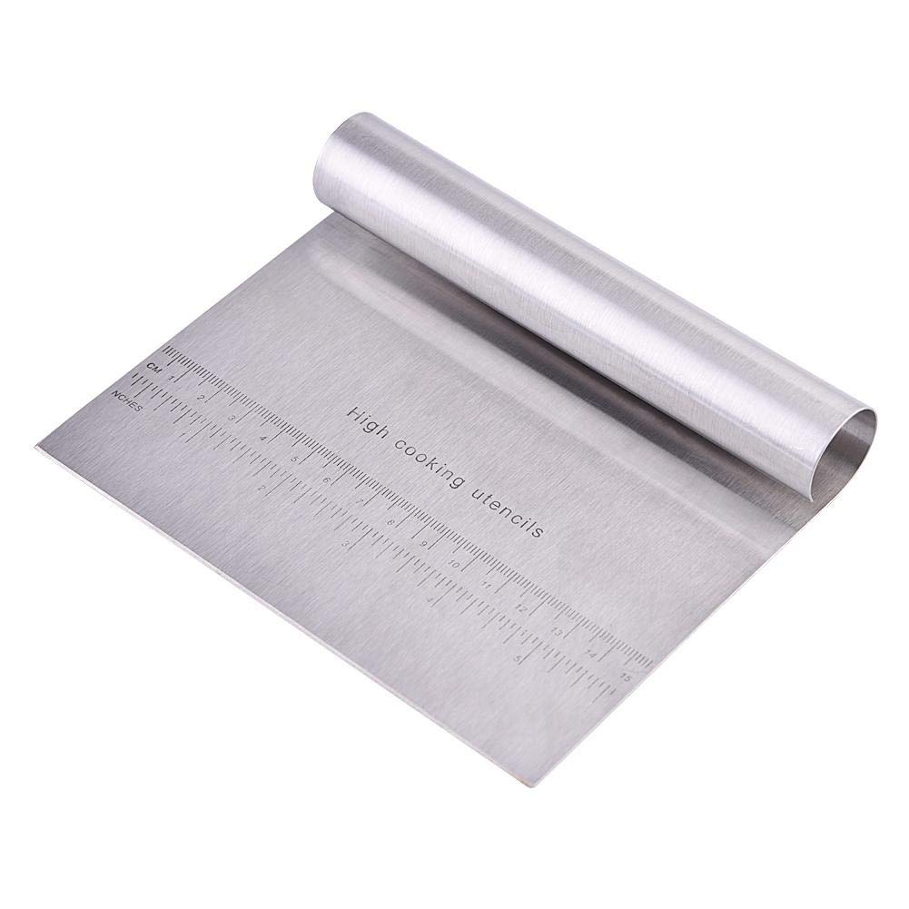 Aigend Stainless Steel Scraper, Multi-Purpose Stainless Steel Pastry Scraper Cake Baking Pastry Tools for Kitchen