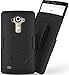 LG G4 Holster Belt Clip Case: Stalion® Secure Shell & Kickstand Combo (Jet Black) 180° Degree Rotating Locking Swivel + Shockproof Protection (Not for G5)