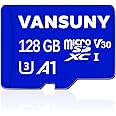 Vansuny Micro SD Card 128GB microSDXC Memory Card with SD Adapter A1 App Performance V30 4K Video Recording C10 U3 Micro SD for Phone, Security Camera, Dash Cam, Action Camera