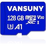 Vansuny Micro SD Card 128GB microSDXC Memory Card with SD Adapter A1 App Performance V30 4K Video Recording C10 U3 Micro SD f