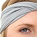 LIGHT GREY ORGANIC HEADWRAP by KOOSHOO | Top Rated Women's Headband made from Soft, Breathable and Sweat-Wicking Organic Cotton | Perfect Twist Headband for Workout, Running, Yoga and Fashion