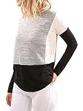 Coutgo Women's Patchwork Shirt long Sleeve T-shirts Tunics Blouse