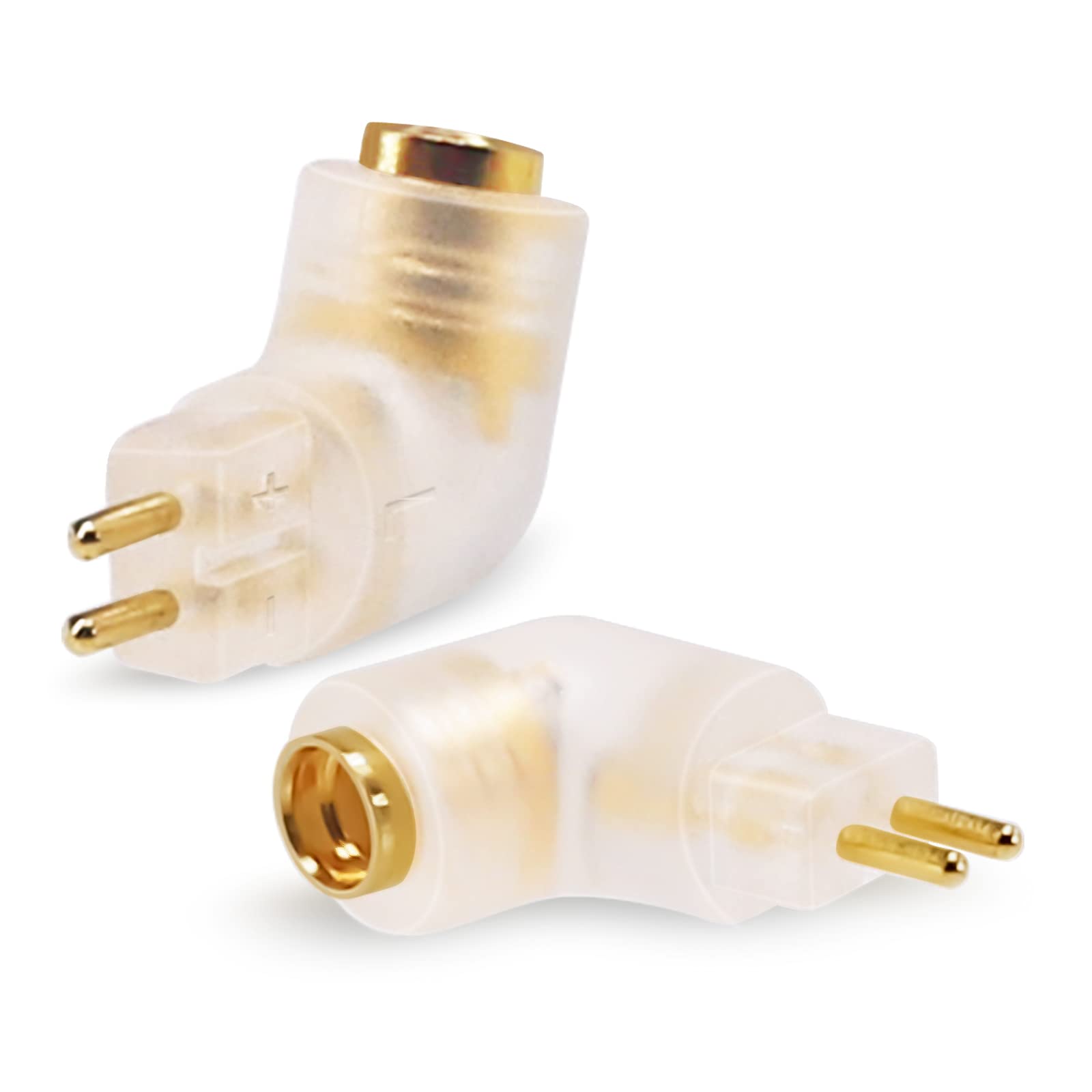 okcsc 0.78MM 0.75MM 2 Pin Male (Headphones Side) to MMCX Female (Cable Side) DIY Headphone Replacement Connection Adapter for KZ ZS3E BA10 AS10 ZSA TRN IM1 V80 V60 (0.78 0.75-MMCX Curved Transparent)