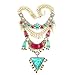 Miraculous Garden Womens Vintage Alloy Gold Long Boho Bohemian Necklace Ethnic Tribal Boho Necklace Geometry Red Turquoise Beads Statement Necklace Jewelry Sets for Women. (2)