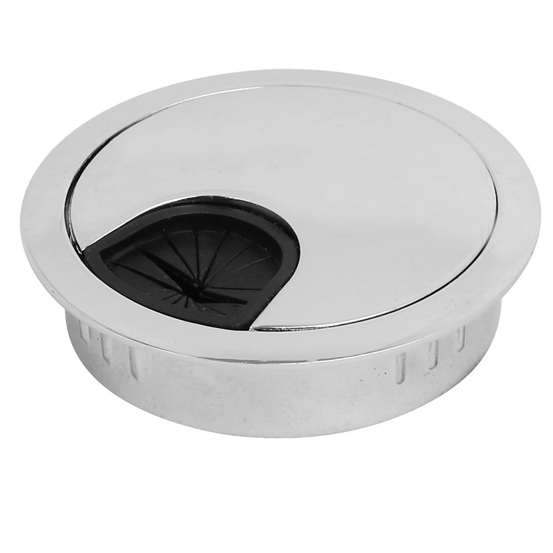 sourcing map Stainless Steel Desktop Computer Table Grommet Cable Cord Hole Cover 53mm Dia