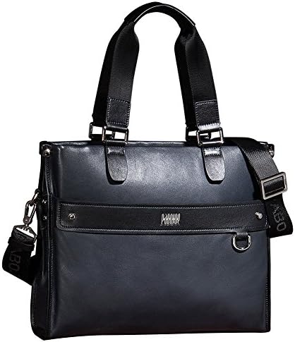 Mens Genuine Cattlehide Leather Handbag Double Tote Hand Taking Bag