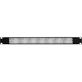 Navepoint 1U Blank Rack Mount Panel Spacer with Venting for 19-Inch Server Network Rack Enclosure Or Cabinet Black