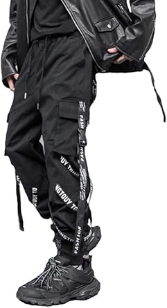 Hello Mrlin Men S Techwear Pants Baggy Streetwear Hip Hop Joggers Cargo Trousers Punk Pants Amazon Co Uk Clothing