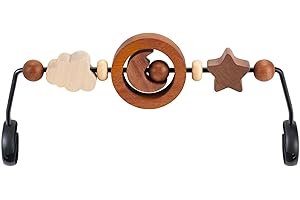 WYFWFDF Toy Bar Compatible with Baby Bjorn Bouncer Toy Bar for Baby Bouncer, Durable Wooden Baby Bouncer Toy Bar Attachment, Rotatable Baby Sensory Toy (Natural Wood Colors)