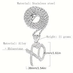 Unise High Hip Hop XO Letter Pendant Necklace For