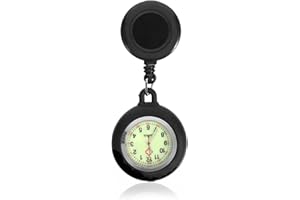 iplusmile Nurse Fob Watch, Retractable Nurse Watch with Second Hand for Nurses Digital Clip on Lapel Watch Portable Pocket Watch for Nurses Doctors Students Women