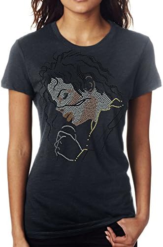 Michael Jackson Womens T-shirt Tee Slim Fit Rhinestuds (xlarge, grey)