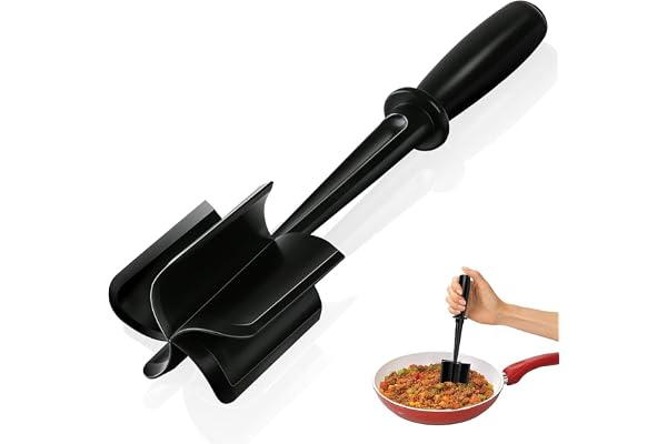 Meat Chopper, Hamburger Chopper Utensil, Professional Heat Resistant Nylon, Masher & Smasher Meat, Potato Masher Ground Beef