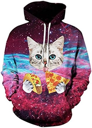 OYABEAUTY Women Realistic 3D Print Galaxy Pullover Hoodie Hooded Sweatshirt