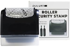 DUUPEAK Identity Theft Protection Roller Stamp - Privacy Stamp for Identity Theft Protection, Includes 2 Refill Inks, Designed to Guard Your ID, Confidential Stamps, and Secure ID Information (Black