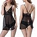 OnlyFuns Women V-neck Lace Babydoll Mesh Chemise Sleepwear Sexy Open Back Lingerie