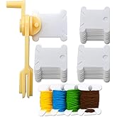 240 Pcs Plastic Floss Bobbins and 1 Pcs Floss Winder for Embroidery Organization,Cross-Stitch Thread Holder