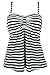 Cocoship Vintage Sailor Striped Swim Top Retro Bow Ruched Tankinis(FBA)