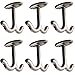 RFORPLY Zinc Alloy Double Prong Ceiling Hook Towel/Robe Clothes Hook for Closet Top Bathroom Kitchen Cabinet Garage (Pack of 6)
