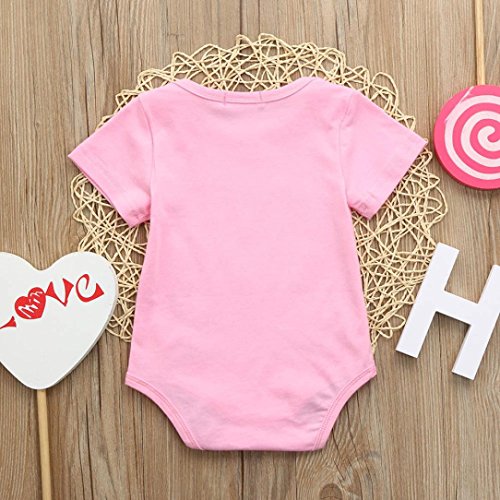 Clearance Sale 0-24 Months Newborn Infant Baby Kids Girl Boy Letter Print Romper Jumpsuit Sunsuit Outfits Clothes (Pink, 0-6 Months)
