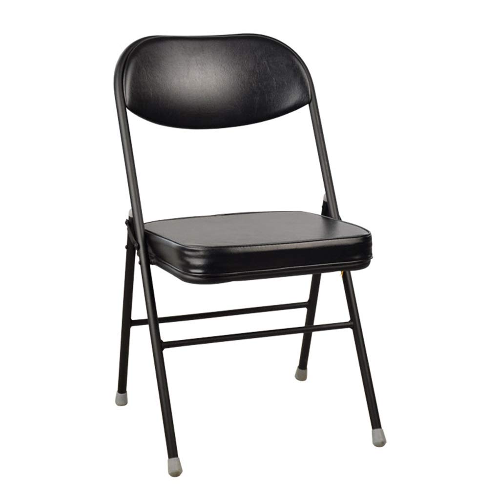 軽量ブラック強力スチールフェイクレザー ダイニング キャンプ ガーデン 会議 リビングルーム レストラン B07lgq8vfx オフィス アウトドア 折りたたみ椅子 チェアベンチ 通販でクリスマス