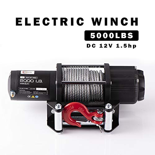 RUGCEL Winch 5000 lb Waterproof Winch ATV/UTV Electric Winch Kit with