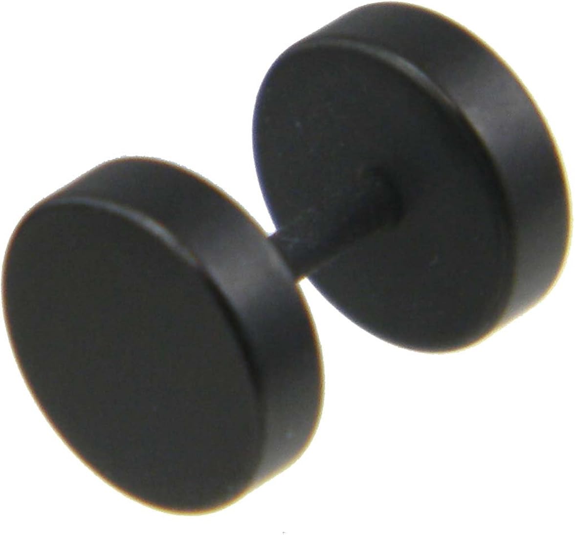 メンズ ピアス ブラック艶消黒 片耳8mm丸 ステンレス フェイクプラグ18g ダンベル レディース 男女兼用 バーベル ピアス ピアス 通販 Amazon