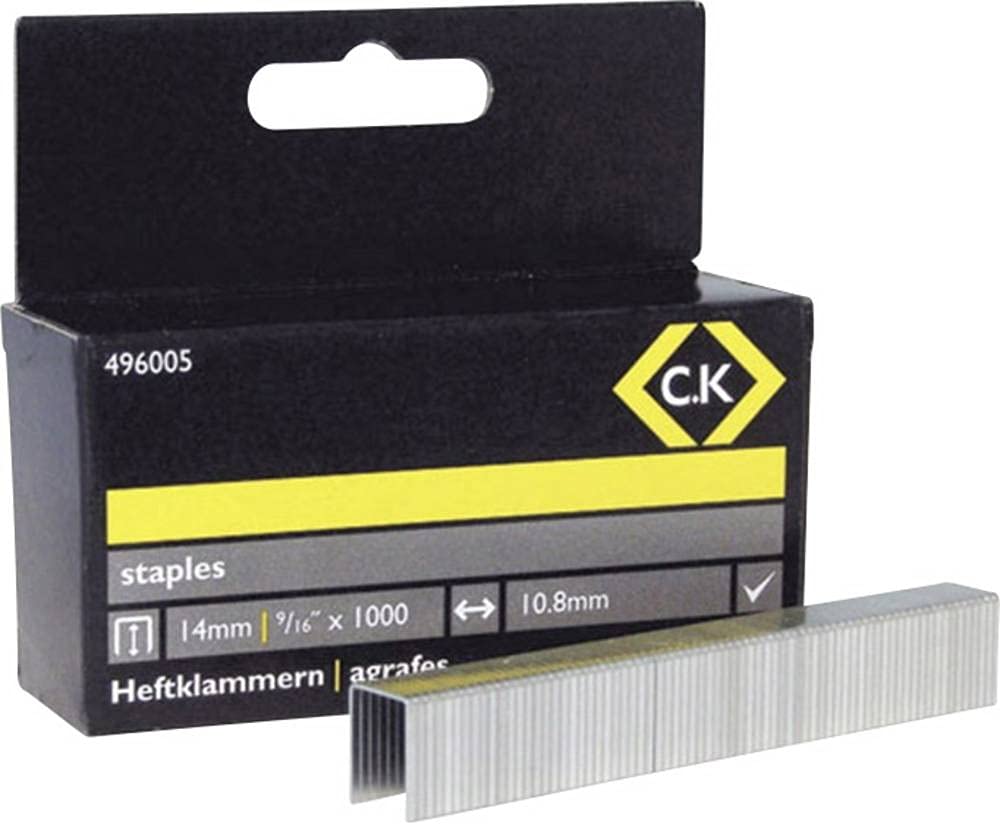C.K 496005 10.5 mm Wide x 14 mm Deep Staples Box (Pack of 1000)