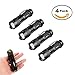 Mini Cree Q5 LED Handheld Flashlight,Super Bright 3 Modes Handheld 300 Lumen Torch Adjustable Focus Zoom Light Lamp,Best Tools for Camping,Hiking,Hunting,Backpacking,Fishing and BBQ,Pack of 4.