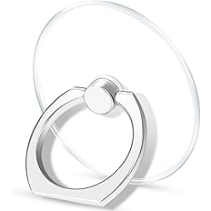 TACOMEGE Transparent Clear Phone Ring Grips Holder Kickstand, Finger Ring Stand for Cell Phone Tablet Case Accessories(Round-